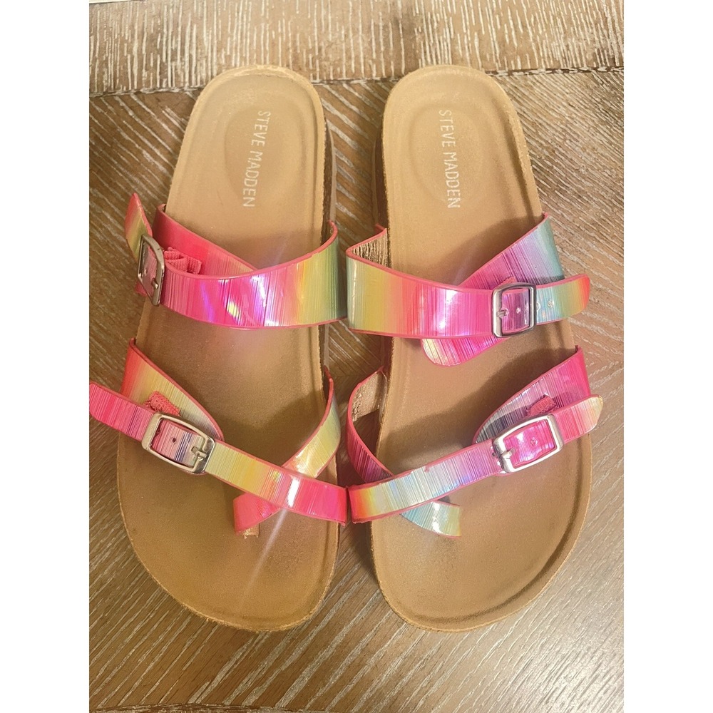 Steve Madden Girls Beach Sandals Size 3 Pink Slip Ons